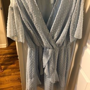 BTFBM Swiss Dot Faux Wrap dress